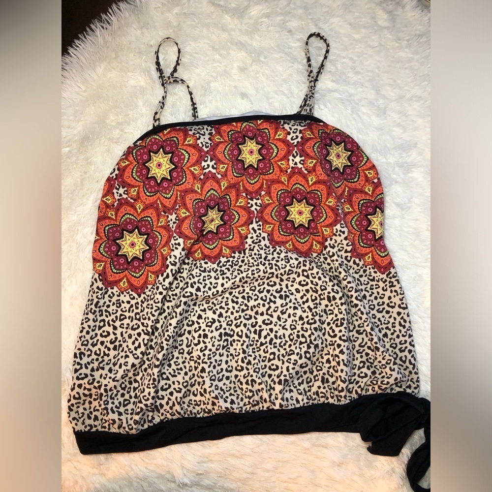 VENUS Floral and Leopard Print Women's Swim Top size 12 NWOT - Picture 9 of 12